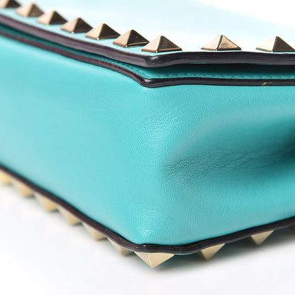 Valentino Garavani Vitello Small Rockstud Chain Flap Crossbody Bag Opaline Green 9 of 13