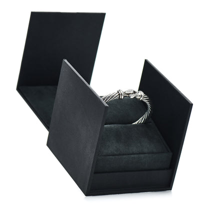 David Yurman Sterling Silver Diamond 7mm Cable Buckle Cuff Bracelet 5 of 5