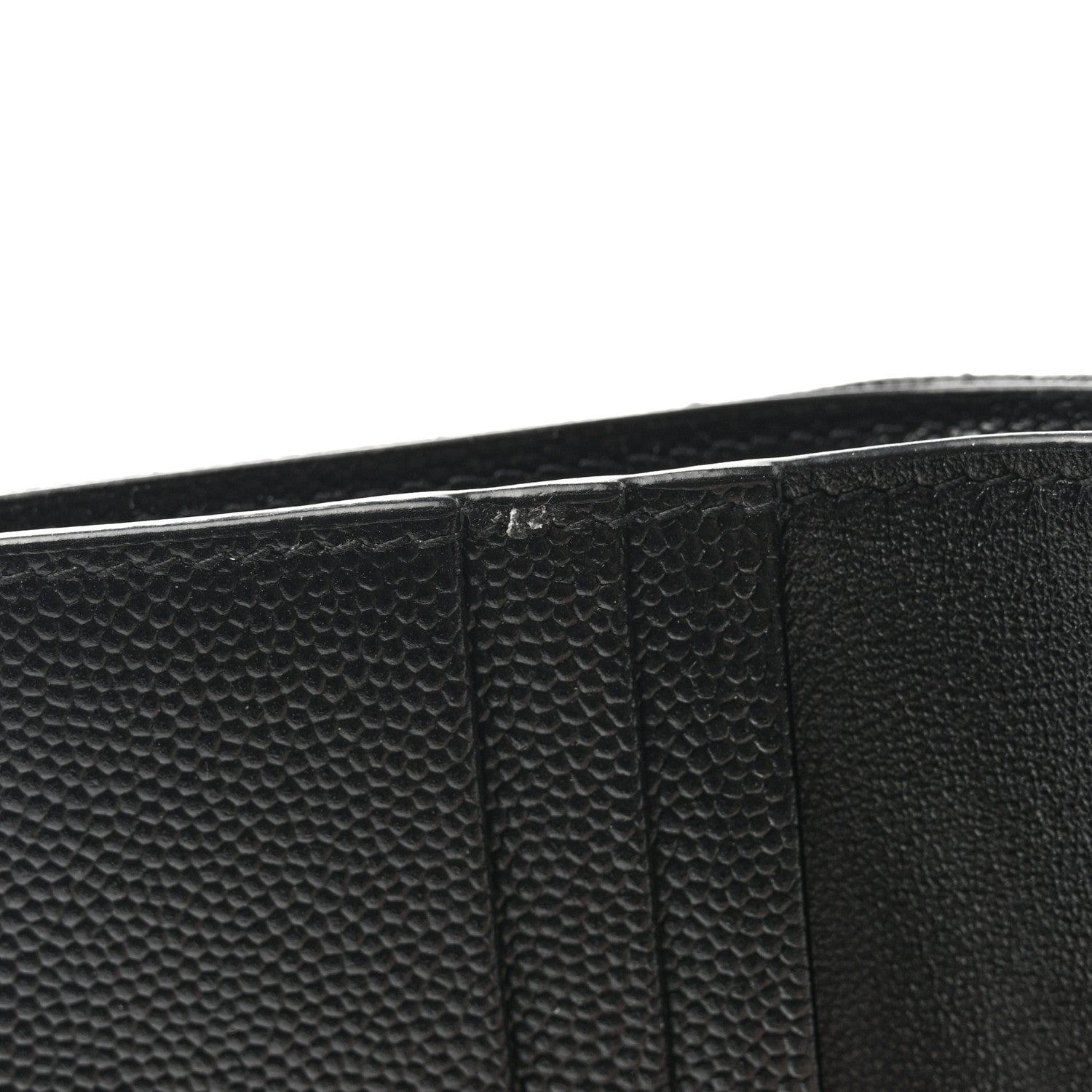 Saint Laurent Grain De Poudre Matelasse Chevron Monochrome Monogram Flap Card Case Black 9 of 10