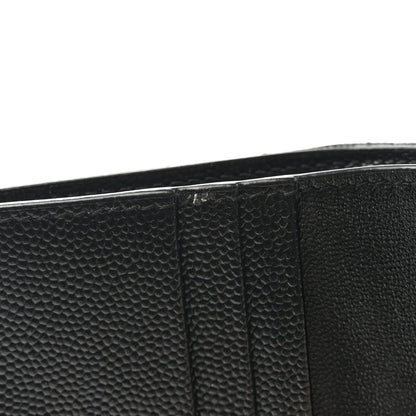 Saint Laurent Grain De Poudre Matelasse Chevron Monochrome Monogram Flap Card Case Black 9 of 10