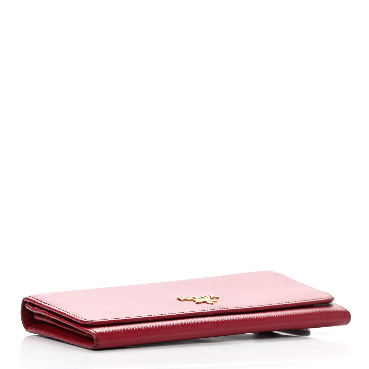 Prada Saffiano Metal Continental Flap Wallet Fuoco 4 of 14