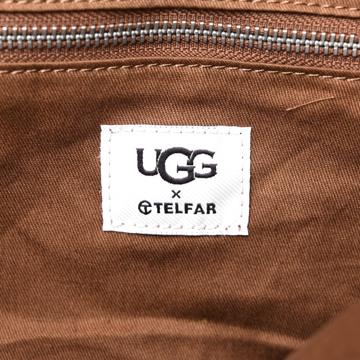 X UGG Suede Shearling Medium Shopping Bag Chestnut