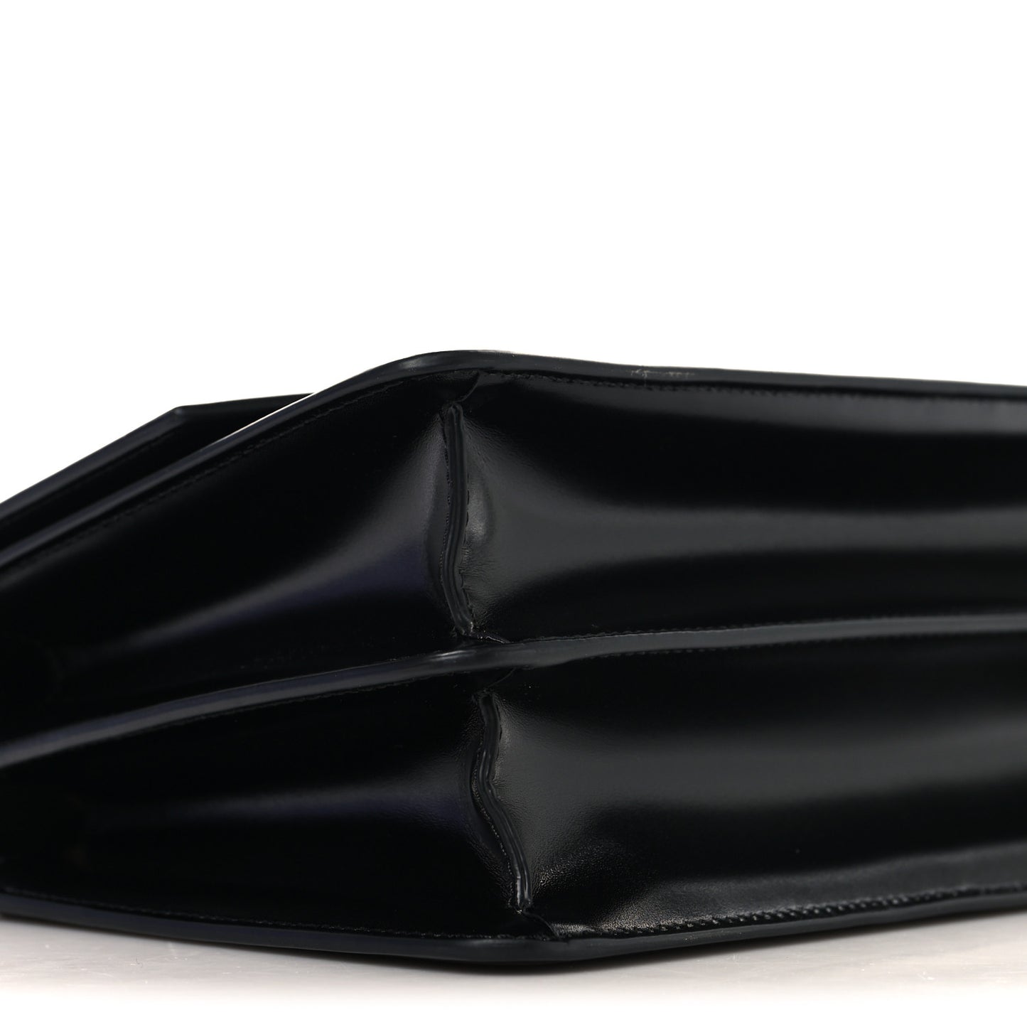 Shiny Calfskin Vlogo Vain Shoulder Bag Black