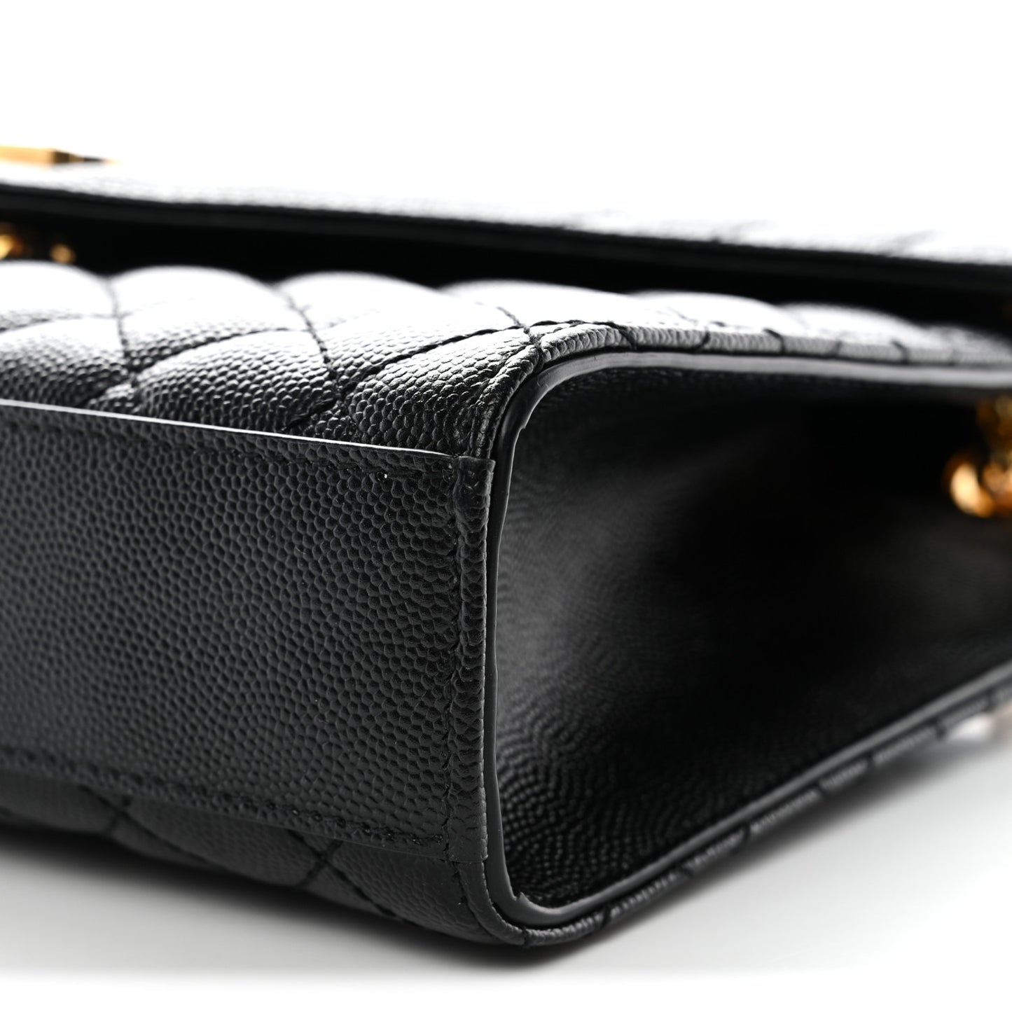 Grain De Poudre Textured Mixed Matelasse Triquilt Medium Monogram Satchel Black
