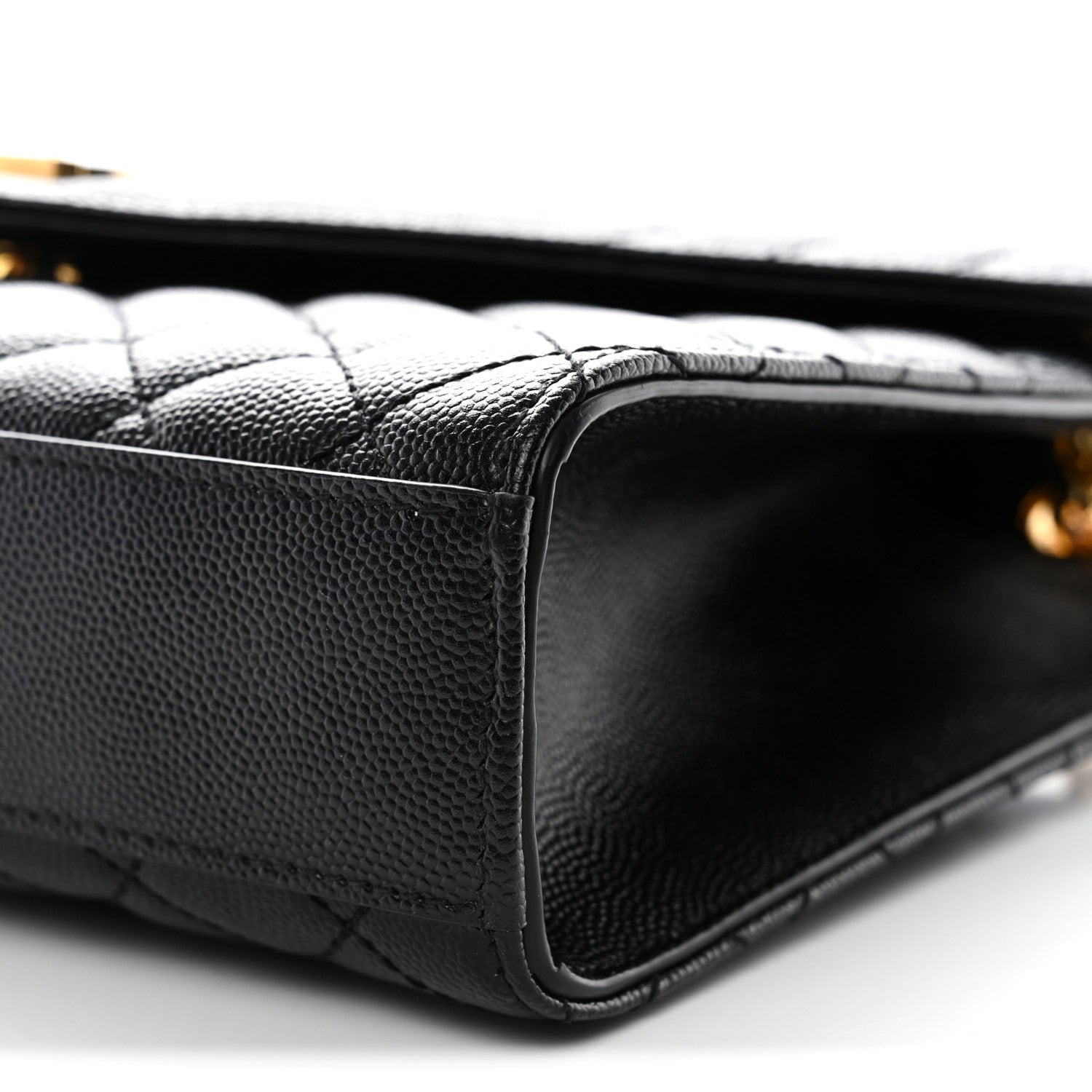 Saint Laurent Grain De Poudre Textured Mixed Matelasse Triquilt Medium Monogram Satchel Black 10 of 11