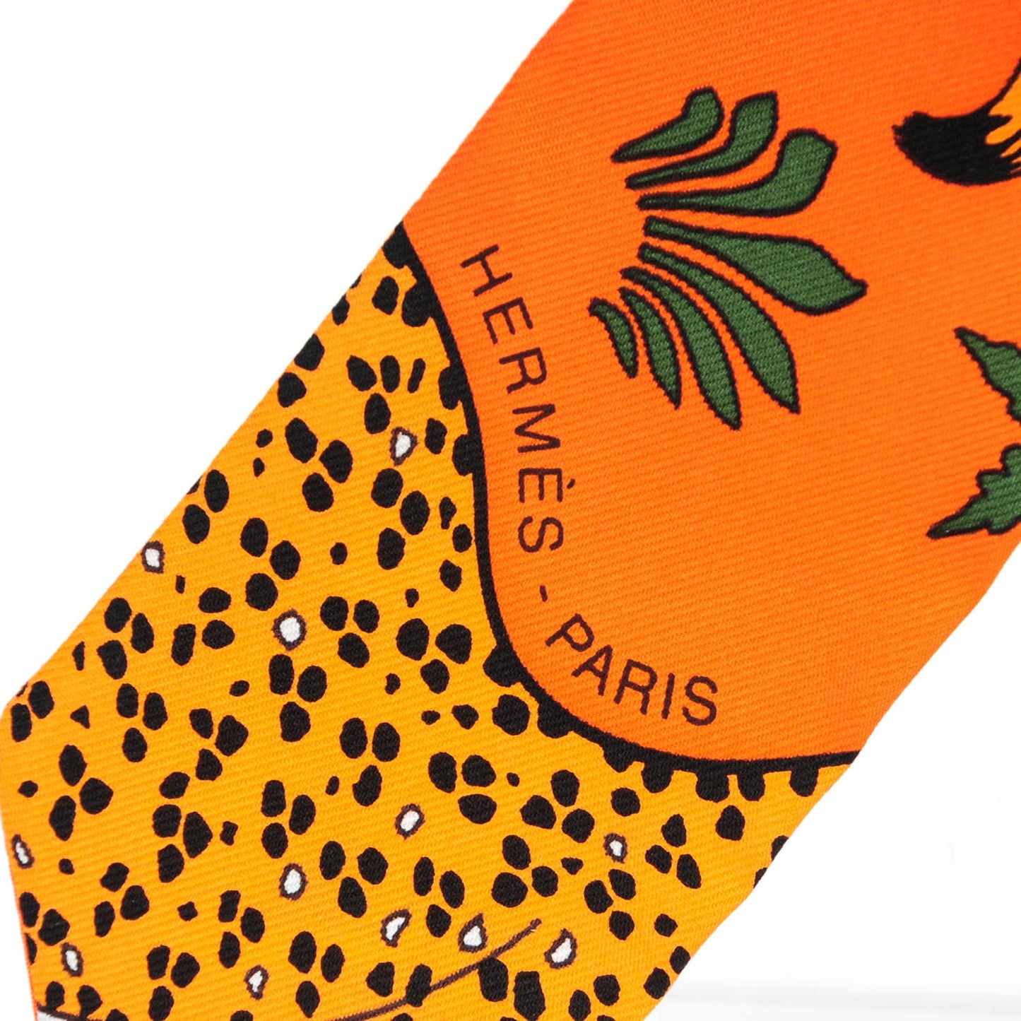 Silk Les Leopards Orange Abricot Vert