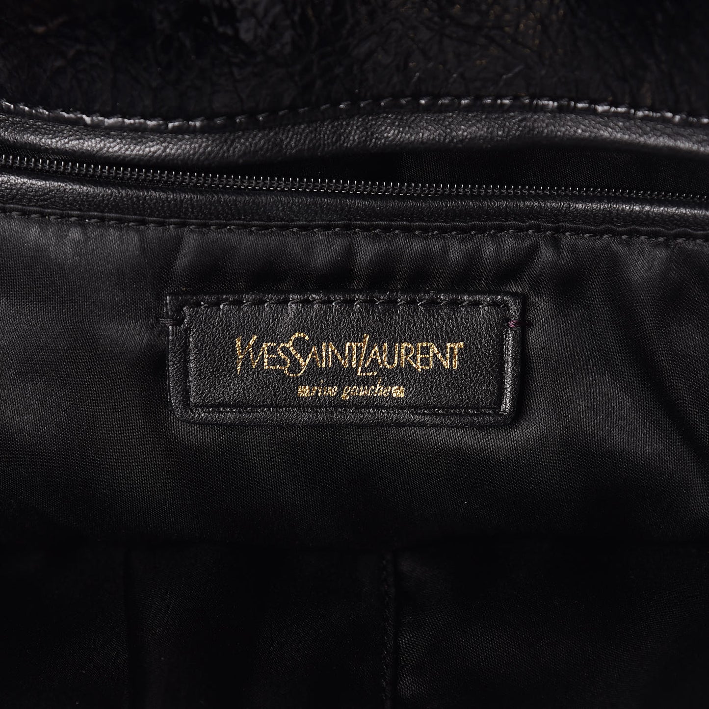 Patent Crocodile Embossed Tribute Tote Black