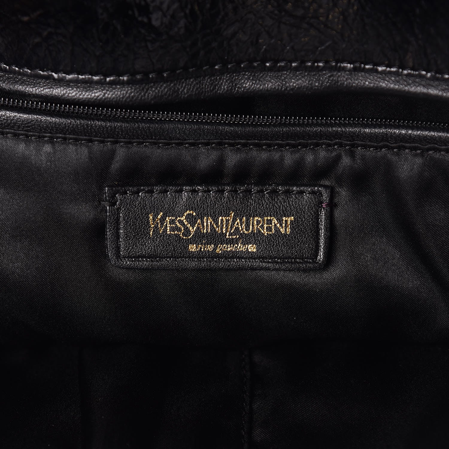 Saint Laurent Patent Crocodile Embossed Tribute Tote Black 8 of 16