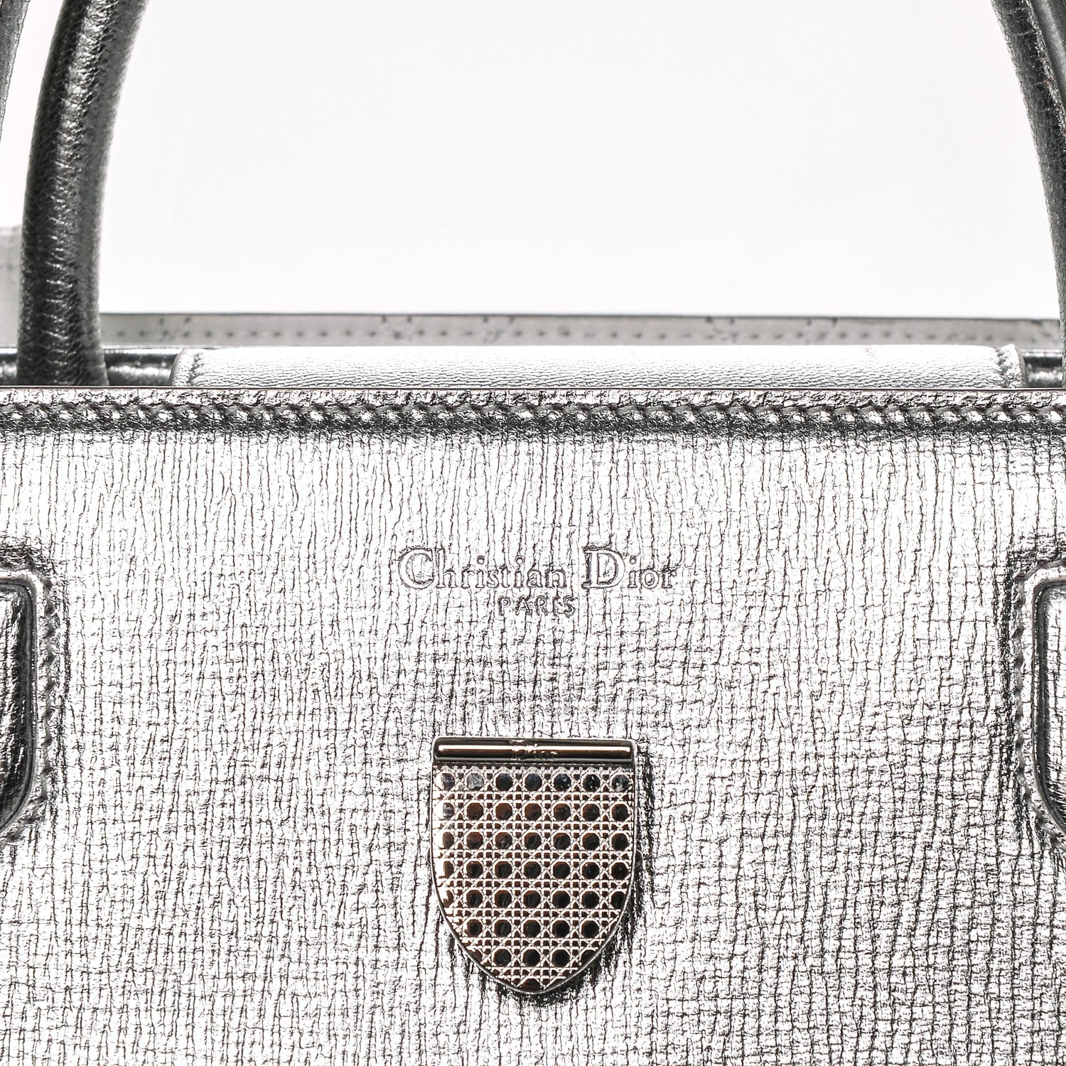 Christian Dior Metallic Grained Calfskin Medium Diorever Flap Silver 7 of 8