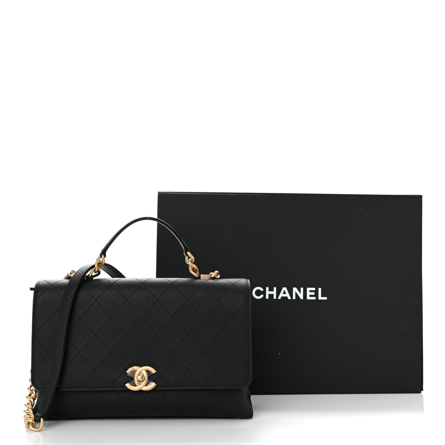Chanel Grained Calfskin Stitched Flap Black 11 of 11
