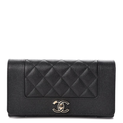 Chanel Caviar Quilted Mademoiselle Vintage Flap Wallet Black 1 of 9