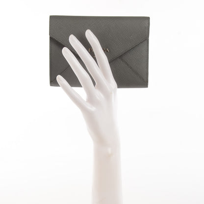 Prada Saffiano Metal Compact Envelope Wallet Marmo 2 of 9