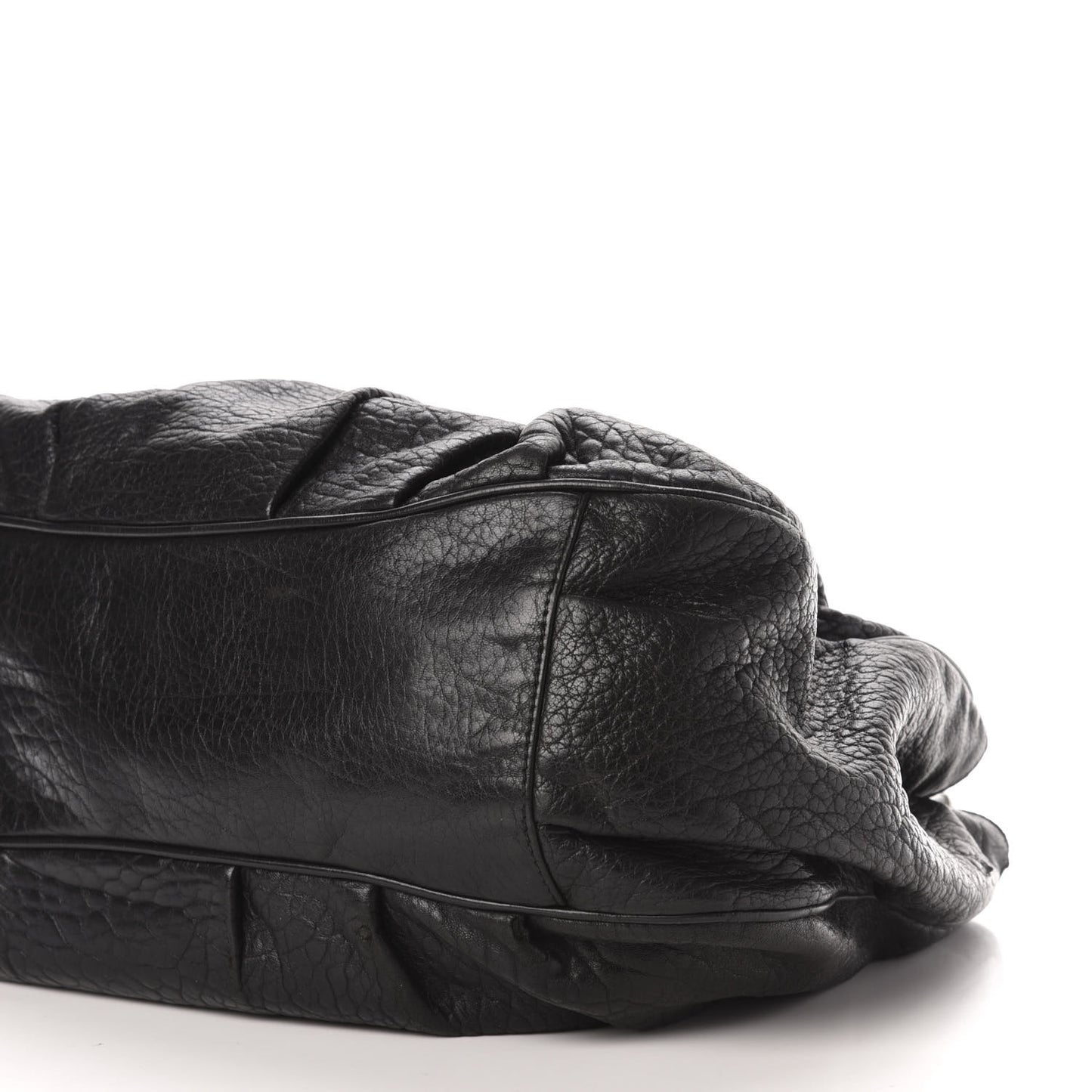 Crinkled Lambskin Mia Tote Black