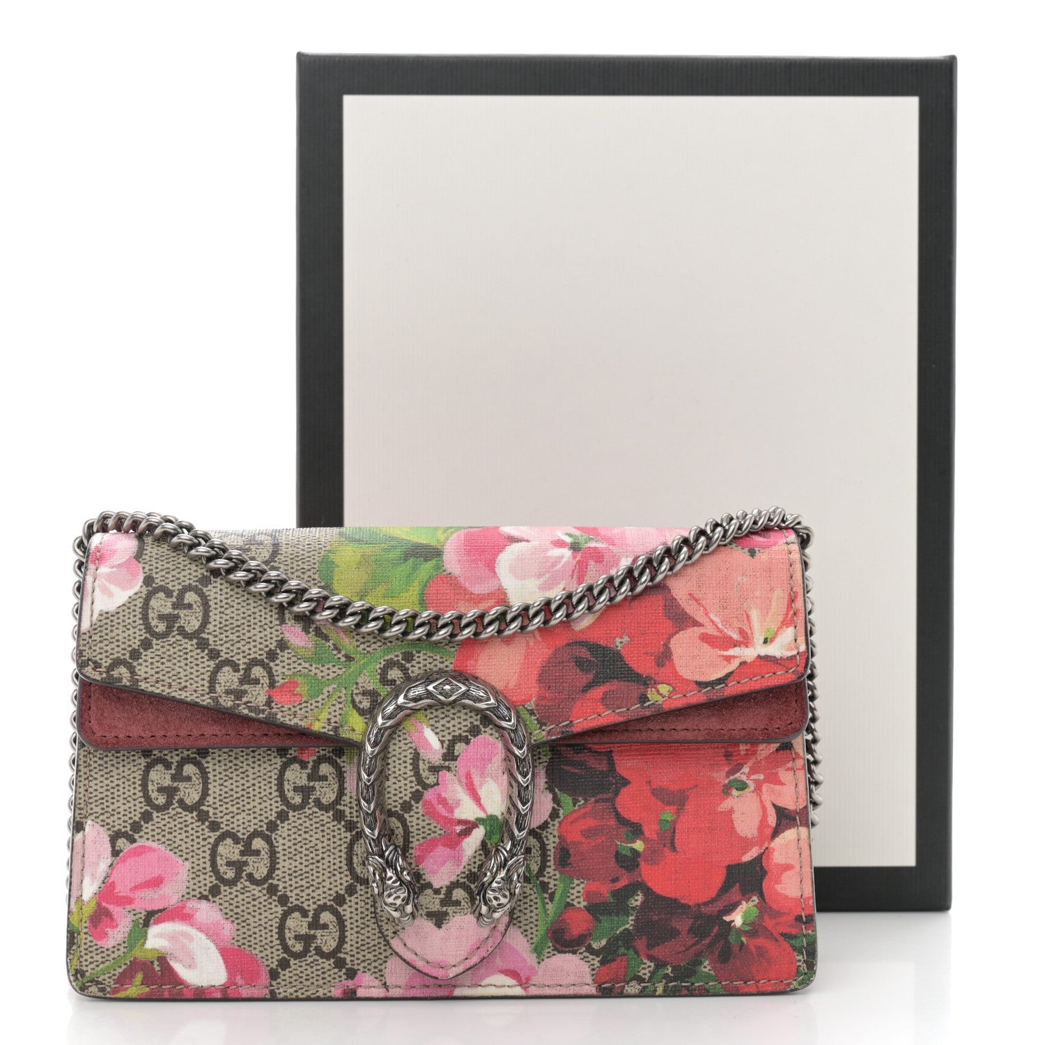 Gucci GG Supreme Monogram Blooms Super Mini Dionysus Shoulder Bag Beige Multicolor Dry Rose 10 of 10
