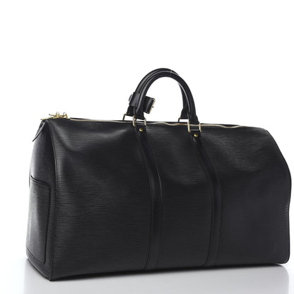 Louis Vuitton Epi Keepall 50 Black 2 of 8