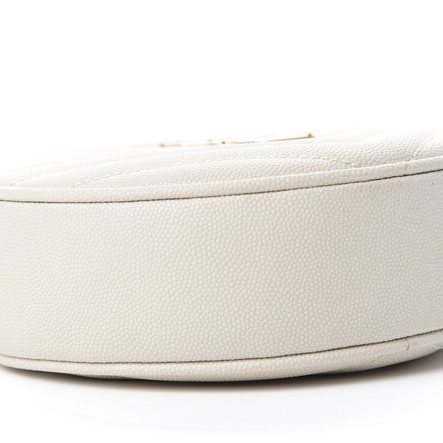 Grain De Poudre Matelasse Chevron Quilted Round Vinyle Camera Bag Crema Soft
