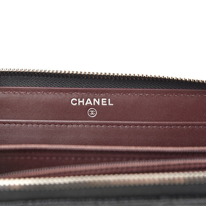 Chanel Caviar Quilted Large Gusset Zip Around Wallet Black 6 of 8