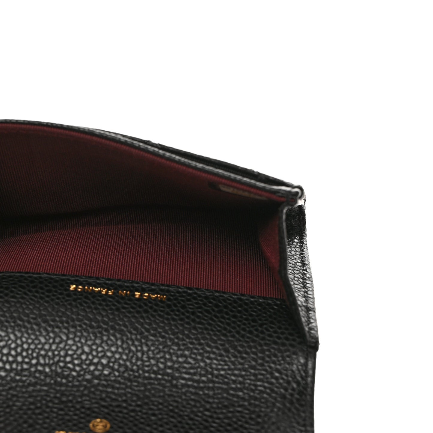 Caviar Quilted Flap Card Holder Black