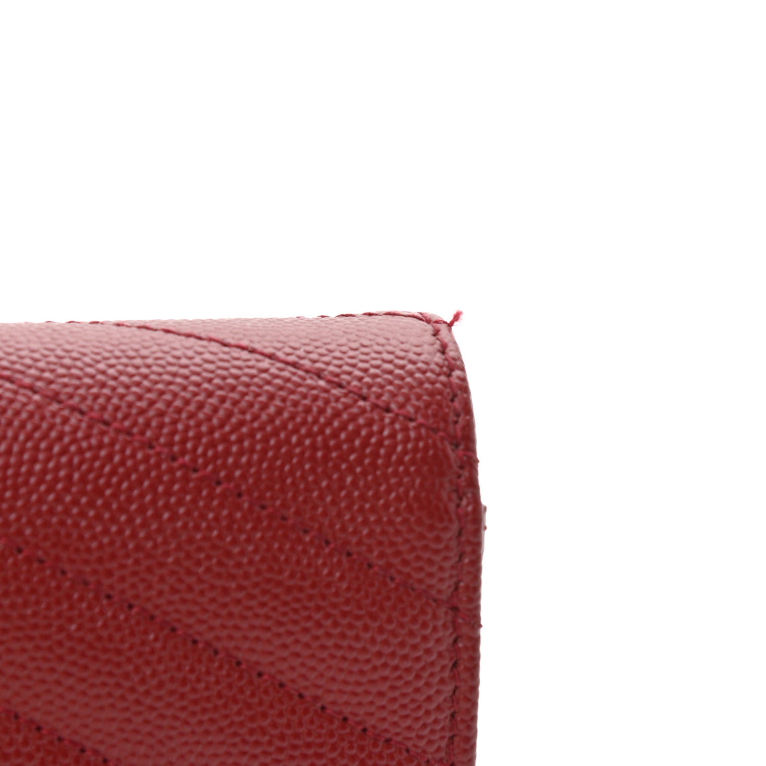 Saint Laurent Grain De Poudre Matelasse Chevron Monogram Envelope Chain Wallet Opyum Red 12 of 14