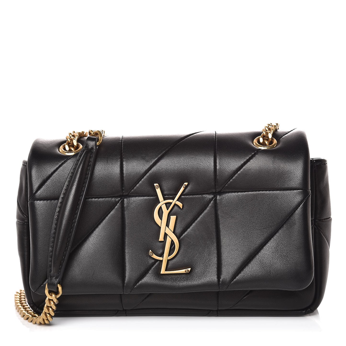 Lambskin Patchwork Monogram Small Jamie Black