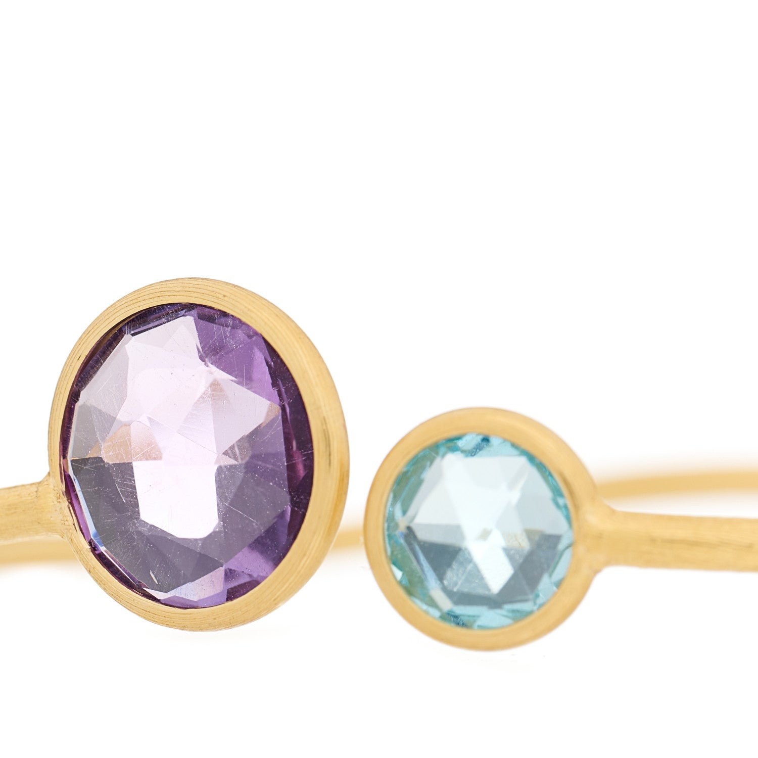 Marco Bicego 18K Yellow Gold Amethyst Blue Topaz Jaipur Bangle Bracelet 7 of 7