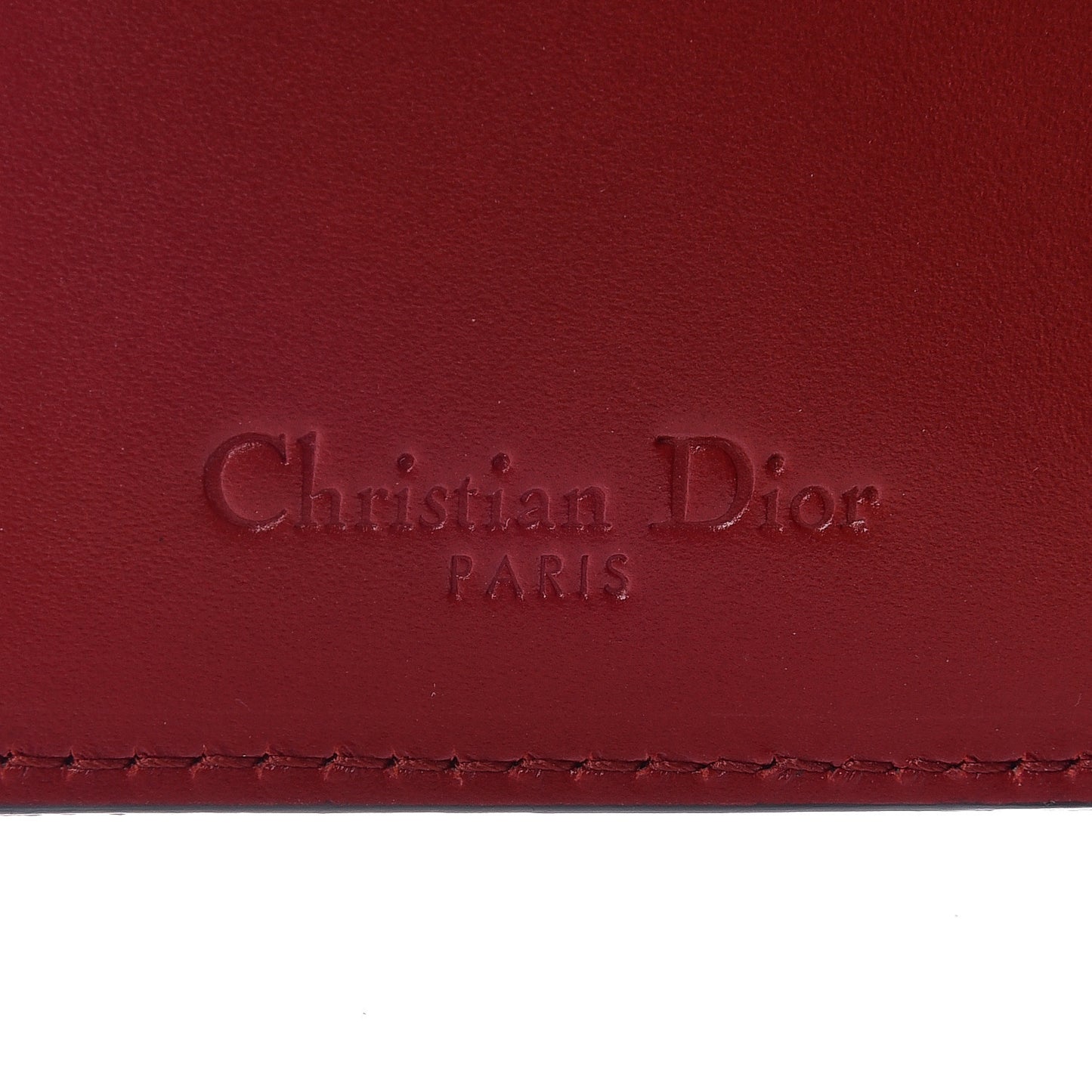 Lambskin Cannage Studded Lady Dior Card Holder Red