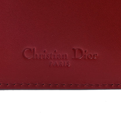 Christian Dior Lambskin Cannage Studded Lady Dior Card Holder Red 6 of 9