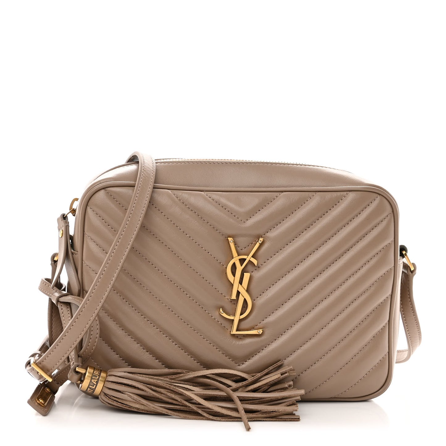 Calfskin Matelasse Monogram Lou Camera Bag Dark Beige