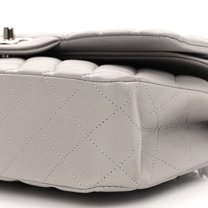 Chanel Lambskin Quilted Medium Double Flap Grey 10 of 11
