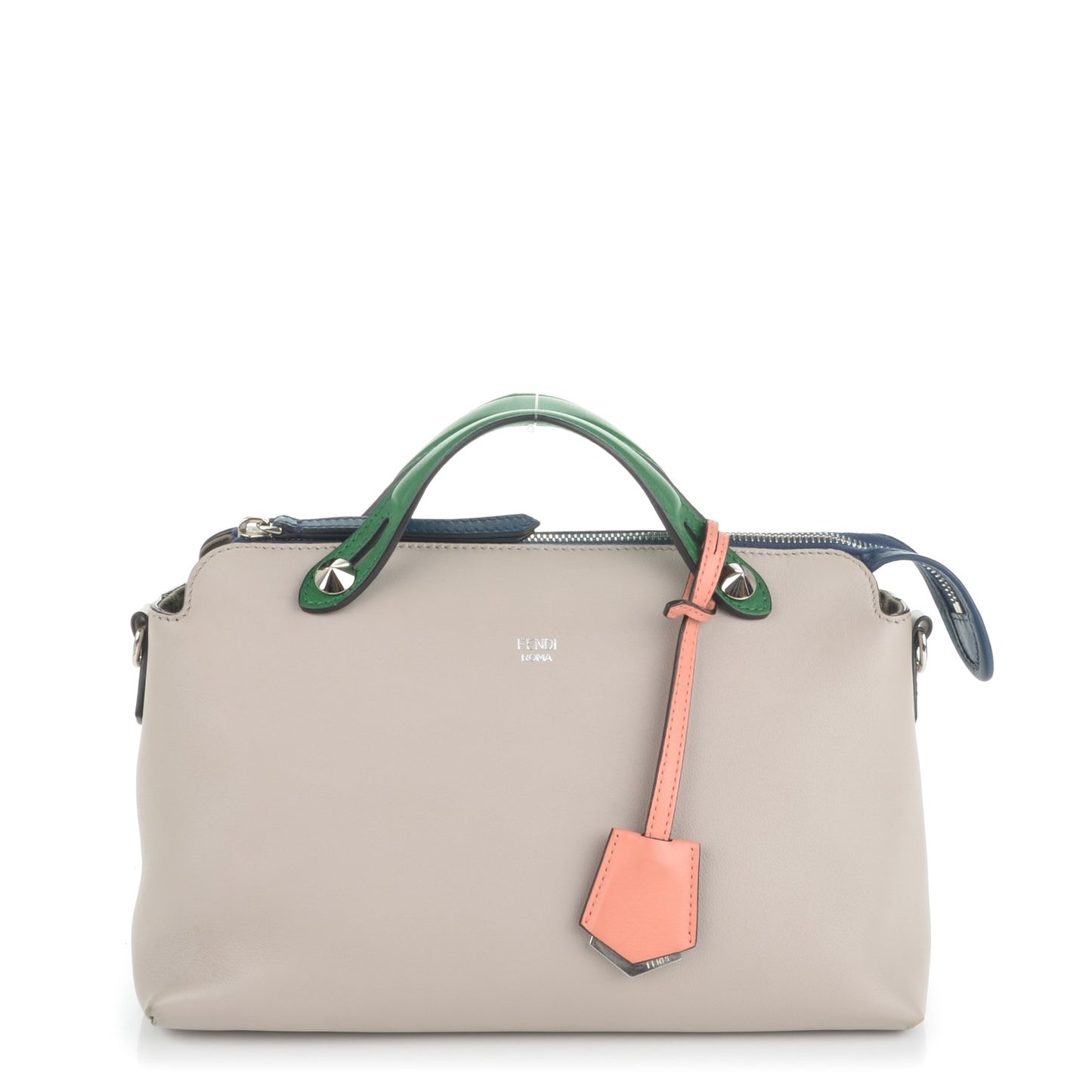 Vitello Dolce 4 Color Medium By The Way Boston Bag Grigio Polvere Emerald Multicolor