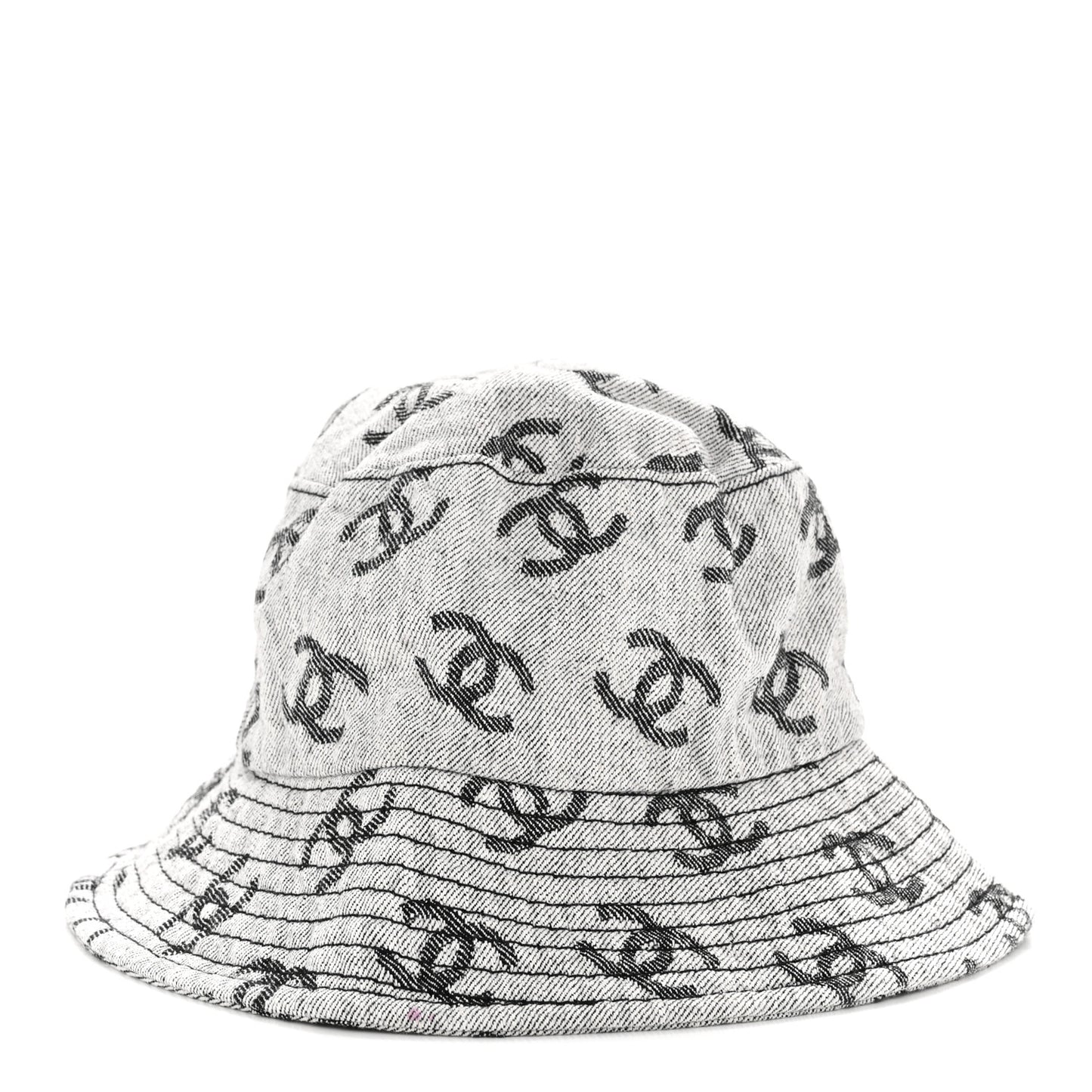Denim CC Bucket Hat L White Black