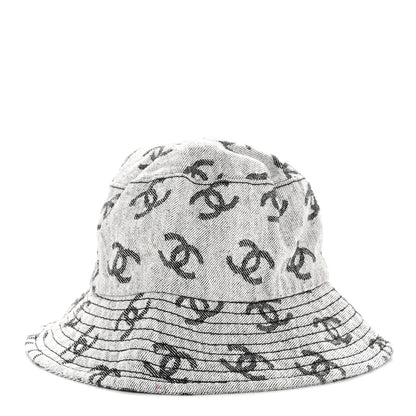 Chanel Denim CC Bucket Hat L White Black 6 of 11