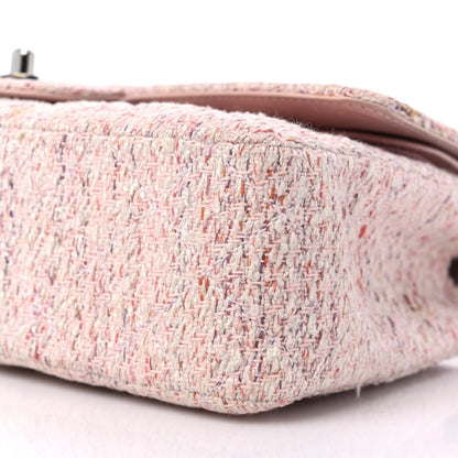 Chanel Tweed Quilted Medium Double Flap Pink Multicolor 9 of 14
