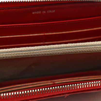 Chanel Patent Quilted Brilliant Zip Around Wallet Red 11 of 12