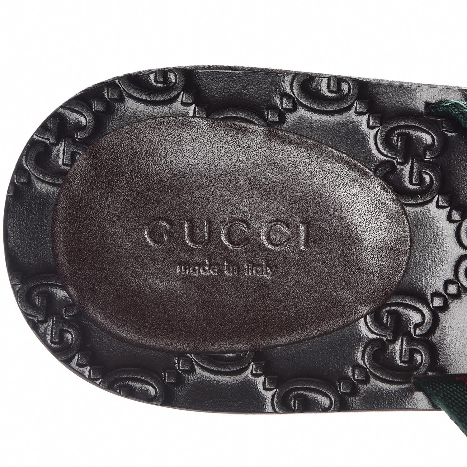 Gucci Nylon Guccissima Web Womens Thong Sandals 38.5 Green Red Cocoa 9 of 9