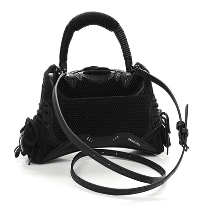 Balenciaga Faux Calfskin Fabric Small Sneakerhead Top Handle Bag Black 3 of 8