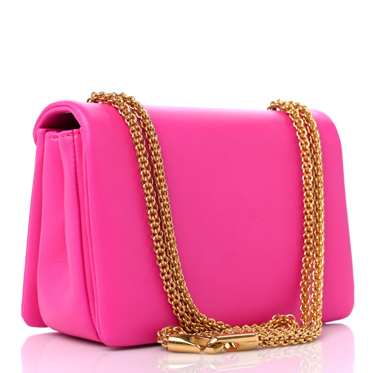 Valentino Garavani Nappa One Stud Chain Clutch Pink PP 3 of 9