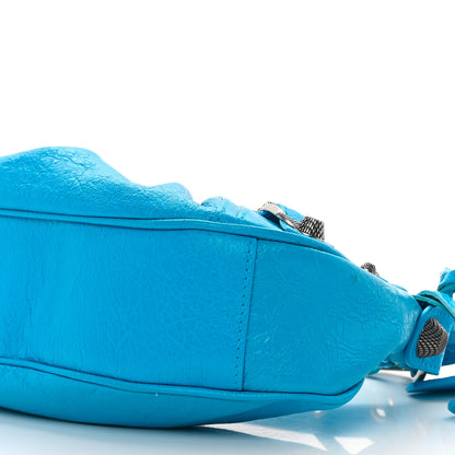 Balenciaga Agneau Arena Le Cagole Shoulder Bag XS Cyan 10 of 14