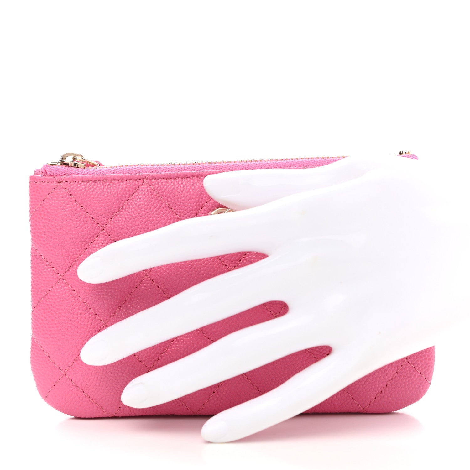 Chanel Caviar Quilted Small Cosmetic Case Pink 2 of 8