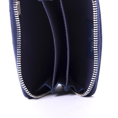 Chanel Lambskin Quilted Zip Around Coin Purse Wallet Blue 5 of 8