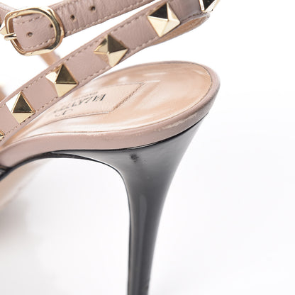 Valentino Garavani Patent Nappa Rockstud Ankle Strap 100mm Pumps 37.5 Black Poudre 9 of 13