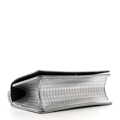 Christian Dior Metallic Patent Micro-Cannage Small Diorama Flap Bag Silver 4 of 10