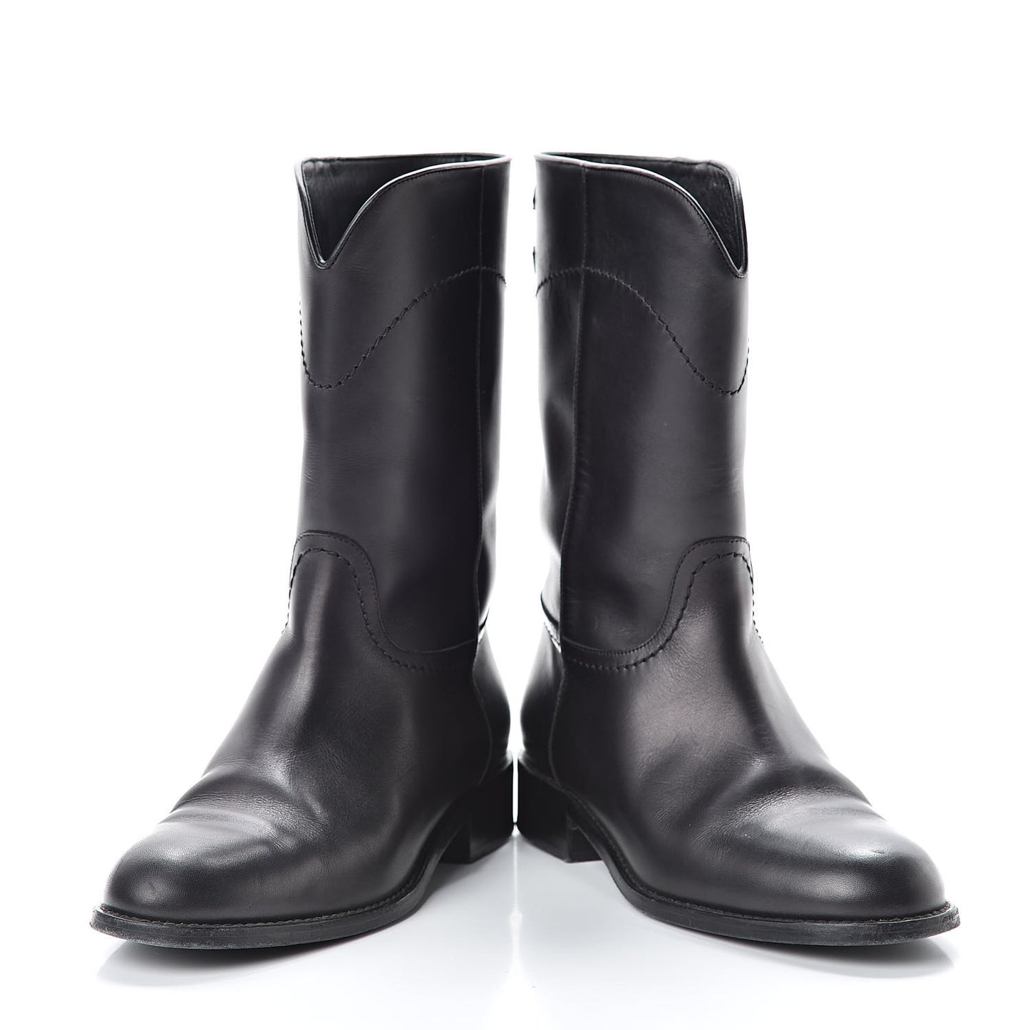 Calfskin Ascot High CC Boots 36 Black