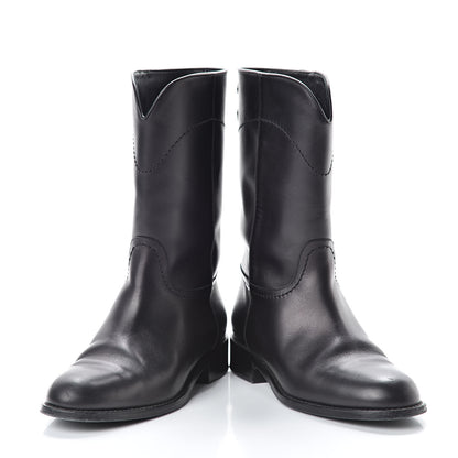 Chanel Calfskin Ascot High CC Boots 36 Black 6 of 16