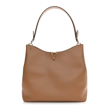 Versace Calfskin Vitello Virtus Hobo Brown 1 of 9