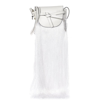 Loewe Calfskin Mini Fringe Gate Crossbody Bag White 1 of 10
