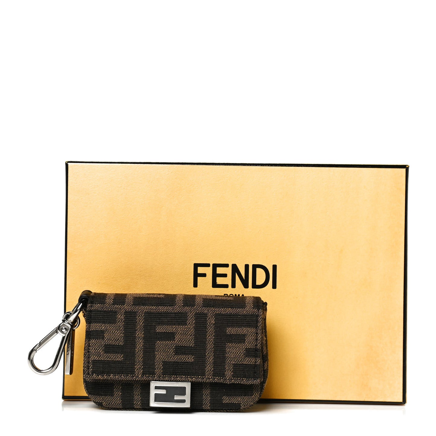 Fabric Jacquard FF 1974 Nano Baguette Charm Tobacco Moro Black