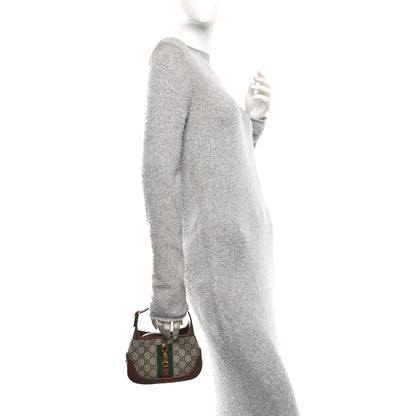 Gucci GG Supreme Monogram Azalea Calfskin Web Mini Jackie 1961 Hobo Beige Ebony Brown Sugar 2 of 10