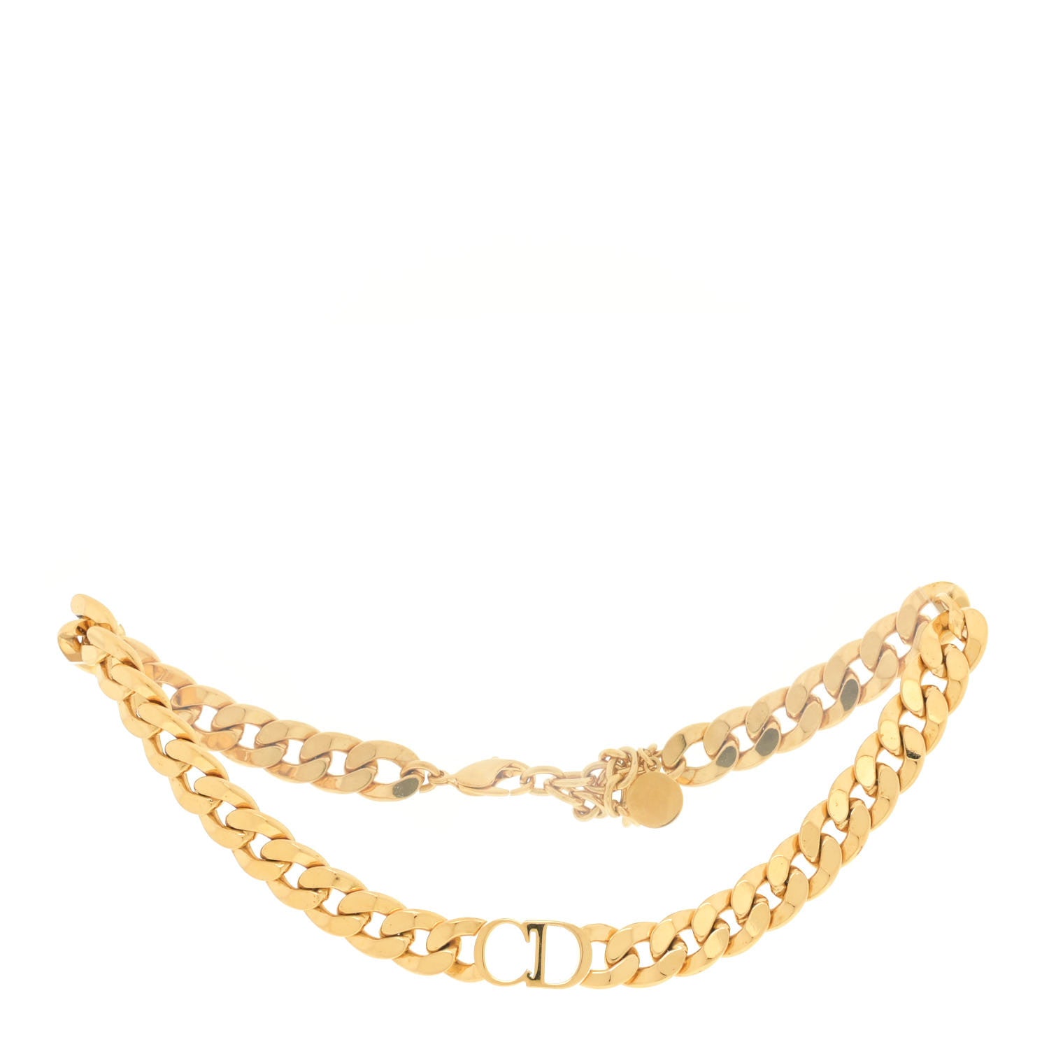 Christian Dior Metal Danseuse Etoile Chain Choker Necklace Gold 3 of 6