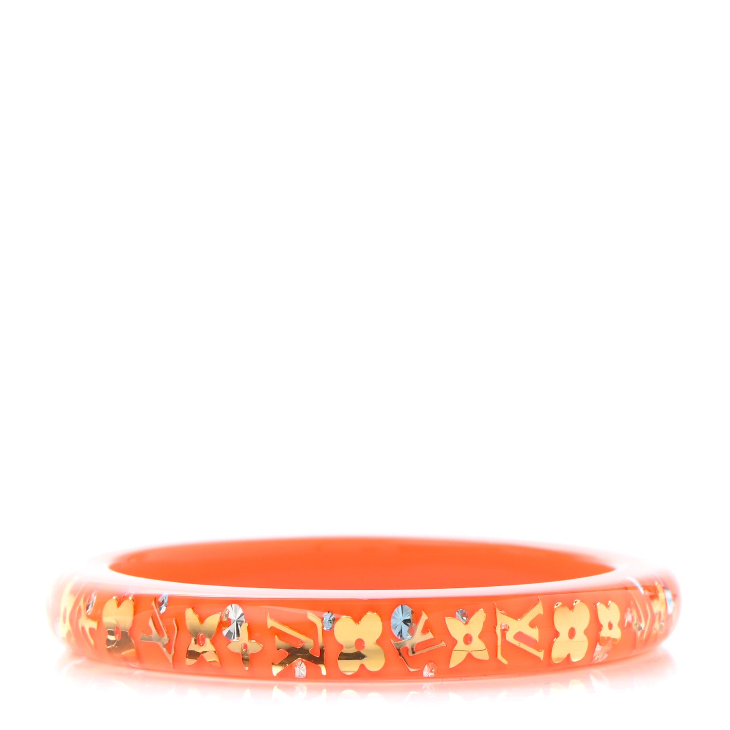 Louis Vuitton Resin Swarovski Medium Inclusion Bracelet PM Orange Sunset 1 of 4